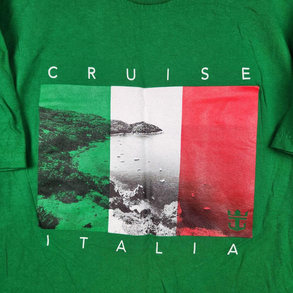 Royal Caribbean Cruise Italia Shirt Mens XL Green Italy Flag Graphic Logo Italy